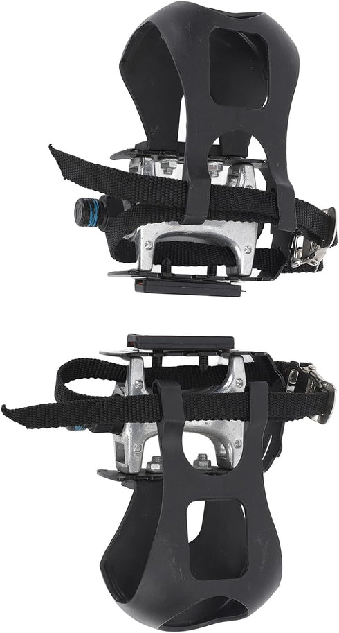 9/16 Exercise Bike Pedals, Aluminum Exercise Bicycle Pedals, with Toe Clip and Straps Pedal, Bike Pedal Straps