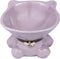 Ceramic Raised Cat Bowls for Indoor Cats, Cute Elevated 5.4 Inch Wide Whisker Friendly Purple Water Bowl, Dishwasher