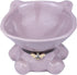 Ceramic Raised Cat Bowls for Indoor Cats, Cute Elevated 5.4 Inch Wide Whisker Friendly Purple Water Bowl, Dishwasher
