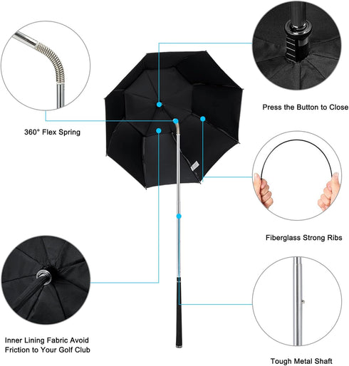 G4Free Golf Bag Umbrella for Club Protection