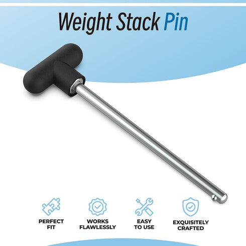 Weight Stack Pin Replacement, 3/8" Diameter 5-1/2" Locking Space Universal Selector Pin for Home Gym Exercise Machine