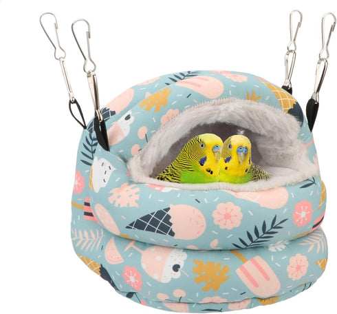 Bird Nest House, Winter Warm Hanging Hammock Snuggle Hut for Parakeets, Budgies, Cockatiels, Quaker Parrots (Small,