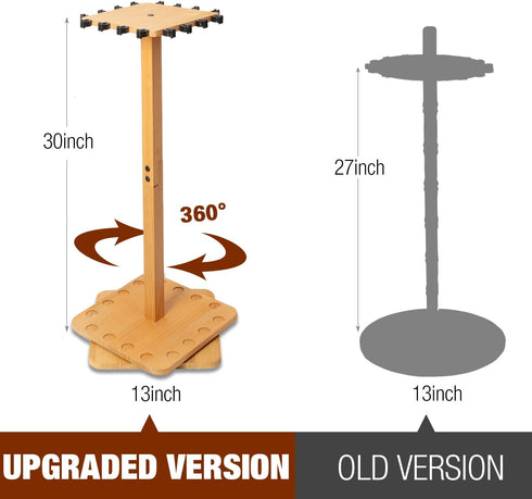 Ghosthorn Fishing Rod Holders for Garage - 360 Degree Rotating Fishing Pole Rack Holds up to 16 Rods