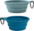 Collapsible Dog Bowl(2 Pack, Peacock&Light Blue 12oz/400ml) Premium Silicone Pet Water Bowls for Cats & Dogs, Portable Dog Travel Bowls Foldable for Outdoor Camping Hiking