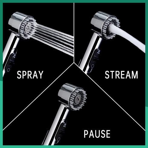 3 Mode High Pressure Dog Shower Attachment, Handheld Sprayer with ON/OFF Switch, 100 Inches Stainless Steel Hose