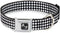 Mini Polka Dots Dog Collar Seatbelt Buckle - Black White, 1.5 Inch Wide, 13 to 18 Inches