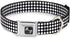 Mini Polka Dots Dog Collar Seatbelt Buckle - Black White, 1.5 Inch Wide, 13 to 18 Inches