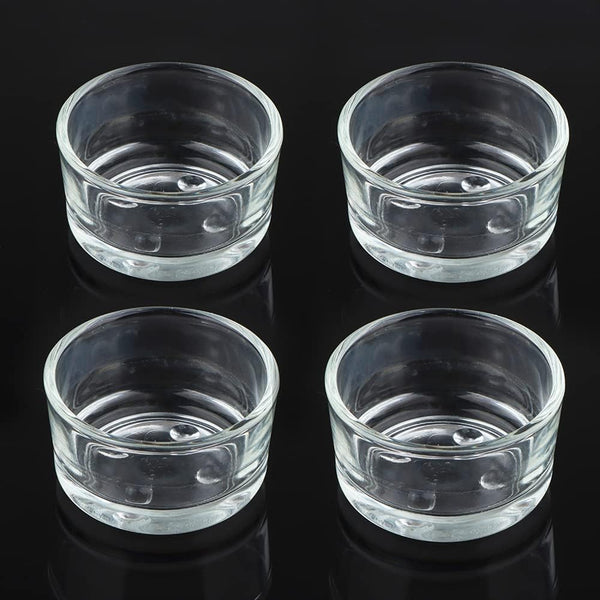 4 Pcs Glass Reptile Feeding Bowl - Food Water Dish Feeder Cup for Lizard Spider Corn Snake Centipede Scorpion