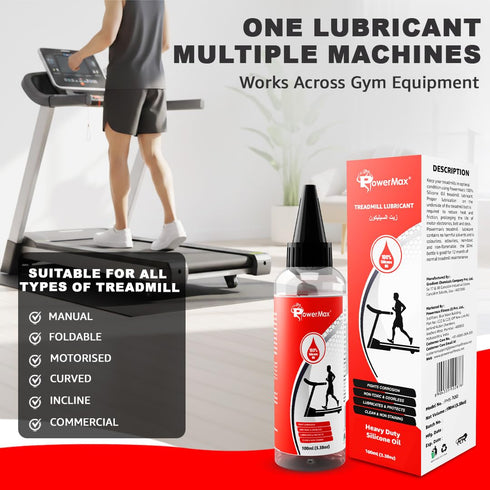 PowerMax Fitness (~3.5 ounce/100ml) 100% PowerMax Premium Treadmill Belt Lubricant - - Flexible Application Tube - Pure
