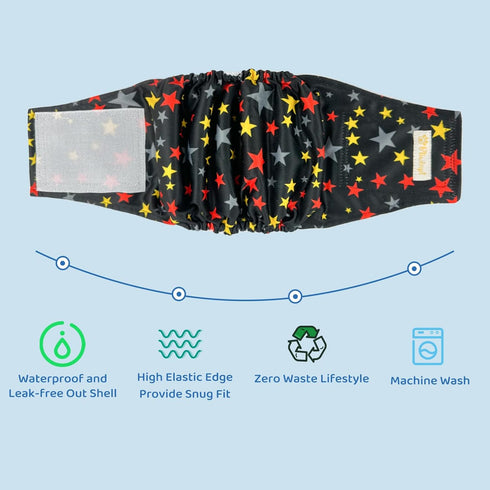 5packs 11 14 Reusable Dog Diapers Male High Absorbing Belly Band for Male Dogs Washable Dog Belly Band with Cute