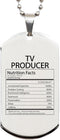 DesiDD Funny TV Producer Gifts - Nutrition Facts Dog Tag Necklace for Coworker