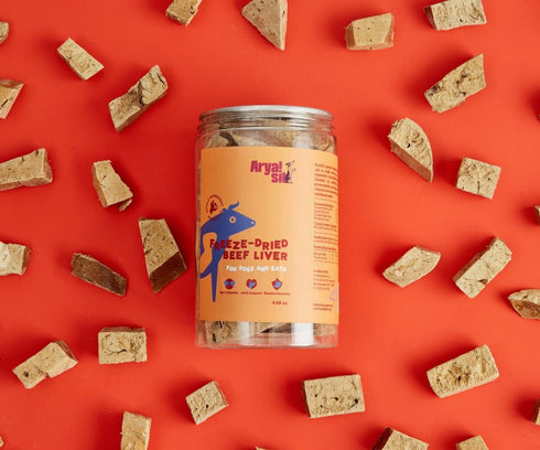 Freeze-Dried Single Ingredient Dog Treats, Beef Liver, Chicken Breast, Fish, Egg Yolk, Strawberry Yogurt