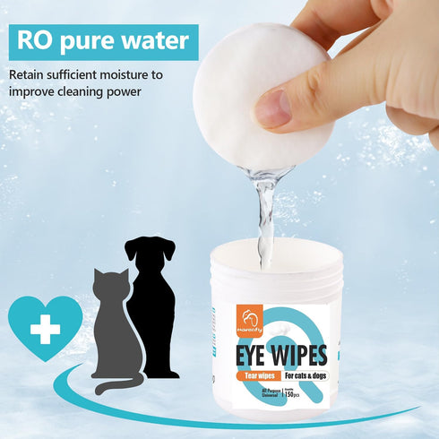 Pet Wipes for Cats & Dogs, Unscented Grooming Wipes for Eyes, Paws, Ears, Nose, 300 Pads Tear Stain Remover