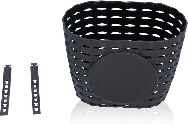 Kids Bike Basket Front, Plastic Scooter Basket for Toddler Bike Accessories, Black