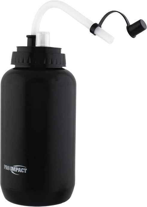 Pro Impact Squeezable Water Bottle - 35.5 Oz with Bendable Long Straw and Spray Cap