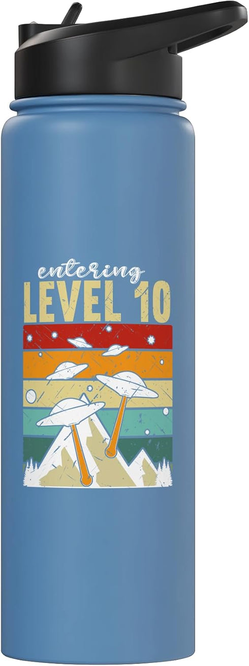 10 Years Entering Level Up 10th 10th Birthday 10 10th Entering Level Up Gaming Controller Birthday Stainless Steel