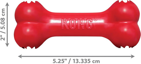 KONG Goodie Bone, Classic Durable Natural Rubber Dog Bone, Red, for Small Dogs