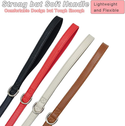 MayPaw 6FT Leather Dog Leash | Soft and Strong 5/8 Inch with Extra D-Ring for Waste Bags, Training Lead for Dogs
