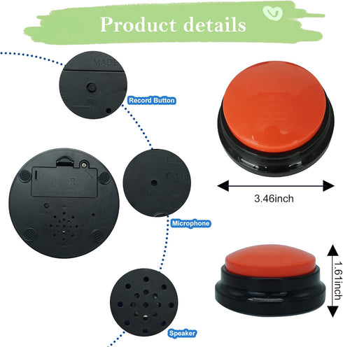 Set 2 Communication, Set, Gelabur of Dog Buttons for Voice Recordable Buttons for Classroom, Dog Training Talking