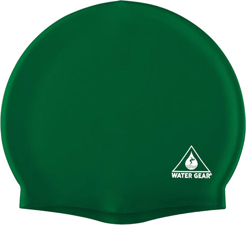 Water Gear Silicone Adult Swim Cap, Flexible Unisex Waterproof, Great for Short and Long Hair