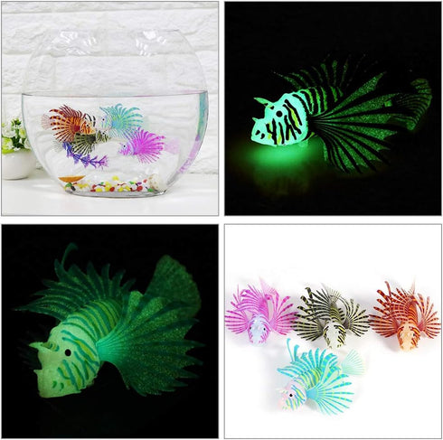 HEEPDD Artificial Glowing Fish - Luminous Fake Lion Fish Aquarium Ornament (Red)