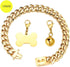 Gold Dog Collar 18k Cuban Link Chain, Chew Proof Stainless Steel, 15mm/19mm Wide, 10-26inch