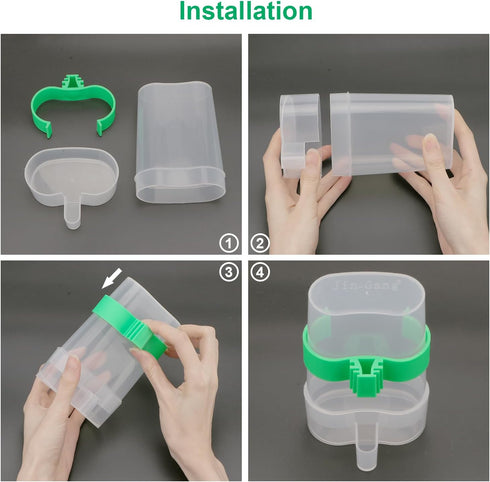 Hypeety Bird Water Feeder Dispenser, Automatic Parrot Water Feeder Cup 200ml / 7.05 oz Clear Bird Cage Feeder