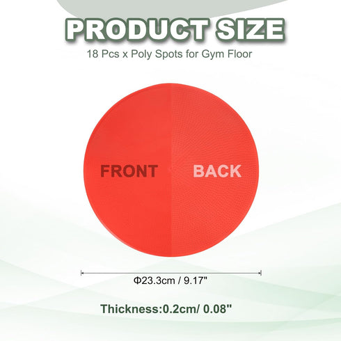 9 18 Spot Markers for Agility Dot, Non-Slip Poly Spots Floor Dots Flat Field Soccer Training Equipment in & Pcs & Red