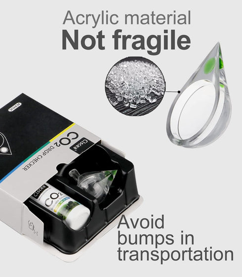 Aquarium CO2 Acrylic Drop Checker CO2 Indicator, Tear Drop & 15ml