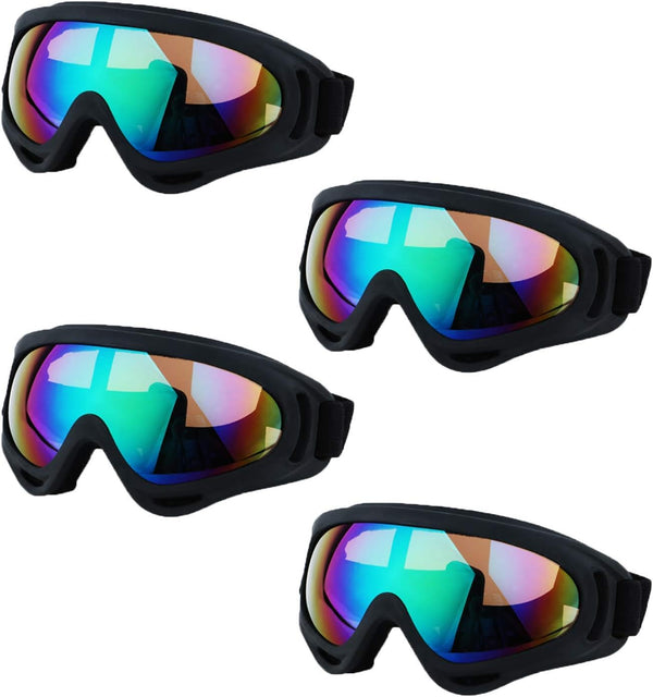 Ski Goggles Pack of 4 - Snowboard Motorcycle Tactical Combat Military Glasses