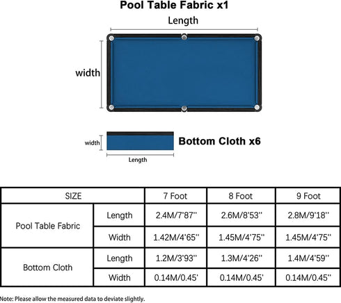 7/8/9 3 Scott Edward Professional Pool Table Felt fits Standard Foot Table, Snooker Indoor Billiard Pool Table Cloth