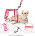 Cat Harness and Leash Set, Soft Nylon Escape Proof Adjustable for Kittens, Glow in The Dark, Moons Stars (Pink)