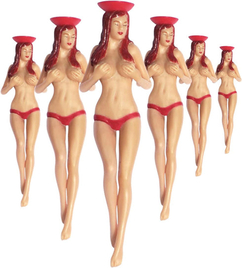 O'RINN GOLF Perky Tees - Funny Golf Gifts for Men, 6 Pack 3" Ms. Perky Redhead Pin Up Girl