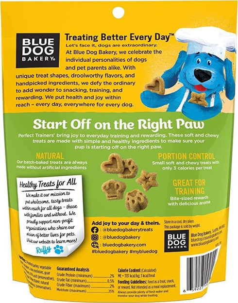 Blue Dog Bakery Natural Dog Treats, Low Calorie Chicken & Cheese Flavor, Perfect Trainers, 6oz, 8 Count