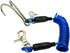 Scuba Choice Diving Blue Stainless Steel Reef Double Hook with Spiral Coil Lanyard