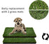 HQ4US 4LEGS (2315) 2 Dog Grass Pad with Foldable Dog Litter Box, Small Liner Base for Balcony, Artficial Grass Pee Pads