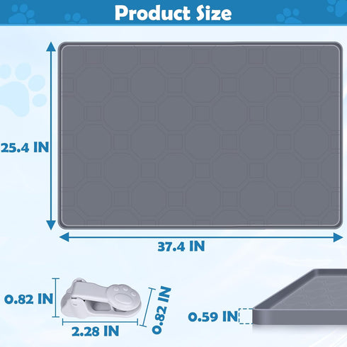 phepetroll 37.4" 25.4" 4 Dog Pee Pad Holder, Dog Potty Tray Silicone Puppy Pad Holder Tray Fits for x Training Pads