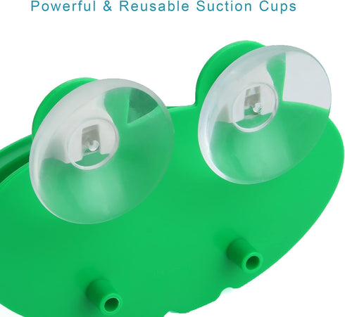 Frog Habitat Dish Holder with Suction Cups, Cute Frog Terrarium Decor for Fish Tank Decoration for Tree Frog Toad