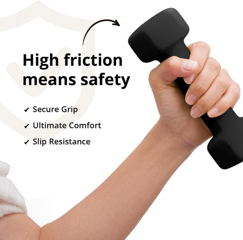 Portzon 10 Colors Options Compatible with Set of 2 Neoprene Dumbbells, 1-15 LB, Anti-Slip Hex Shape