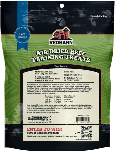 8 oz Redbarn Pet Products All-Natural Air Dried Beef Training Treats for Puppies & Dogs Grain-Free Single Protein