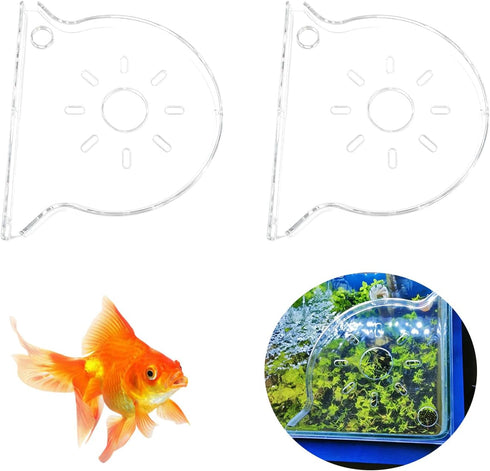 Wzttdm 2Pcs Clear Aquarium Plant Holder, Aquarium Corner Shelf for Rimless Fish Tank,