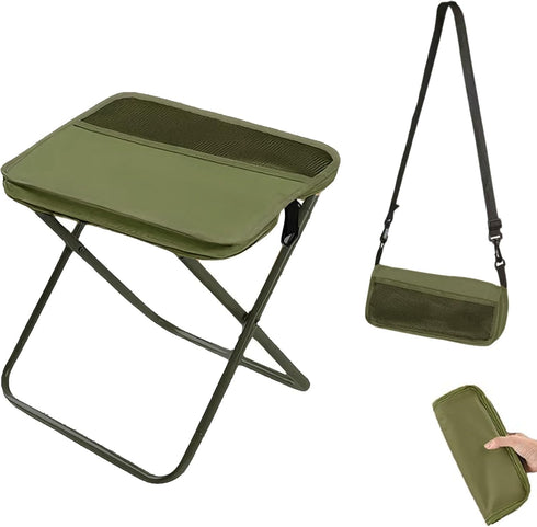 Collapsible Stool Folding Stool for Adults, Foldable Backpack Stool Portable Chair Heavy