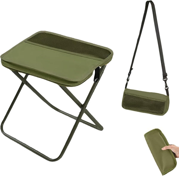 Collapsible Stool Folding Stool for Adults, Foldable Backpack Stool Portable Chair Heavy