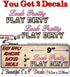 2 9" 4x4 (2 Set) Look Pretty Play Dirty Vinyl Decals for Offroad Truck Box Decal Stickers Decal