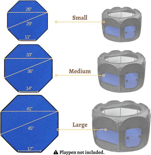 Tierecare 2 Pack Dog Playpen Mat Pee Pad for Puppy Cat Octagon Shape Non-Slip Washable Whelping Pads Leakproof Potty