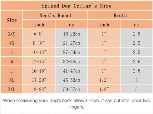 Spiked Dog Collar with Mushrooms Rivet Spike, Anti-Bite Studded PU Leather for XXS XS Small Medium Large Dogs
