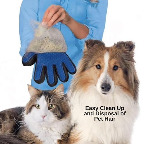 Pet Grooming Glove for Easy Mess-Free Grooming, Mitt for Dogs, Cats, Rabbits, Long/Short Hair, Easy Clean Up