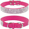Rhinestone Dog Collar, Cute Dazzling Soft Suede Leather Dog Cat Collar, Crystal Diamond Pet Collar