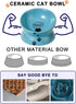 Y YHY Elevated Cat Food Bowl, Ceramic Raised Bowl with Tilt Angle for Cat's Spine Protection, Anti Vomiting Dish (Lake