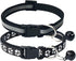 CHBORCHICEN 2-Pack Adjustable Footprint & Reflective Cat Collar with Bell - Basic Dog Cat Collar (Small, Black)
